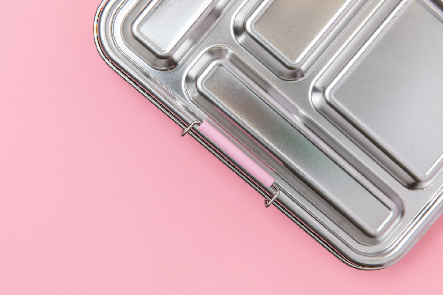 Five Compartment Leakproof Stainless Steel Lunchbox - Pink
