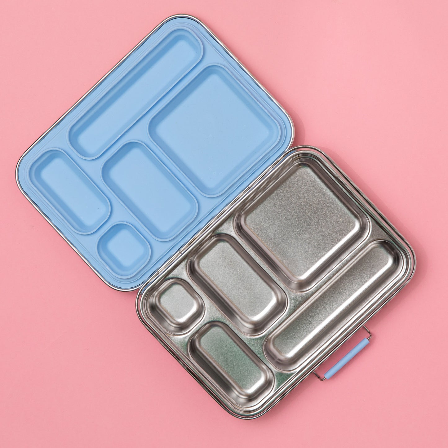 Five Compartment Leakproof Stainless Steel Lunchbox - Blue
