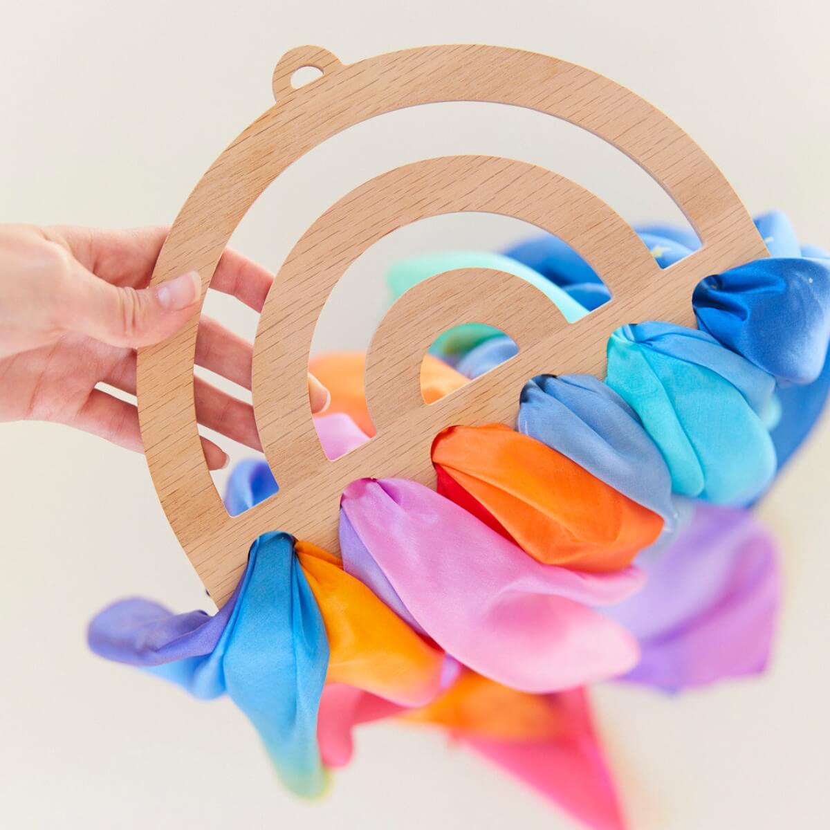Play Silks - Wooden Display - Various Sizes and Patterns