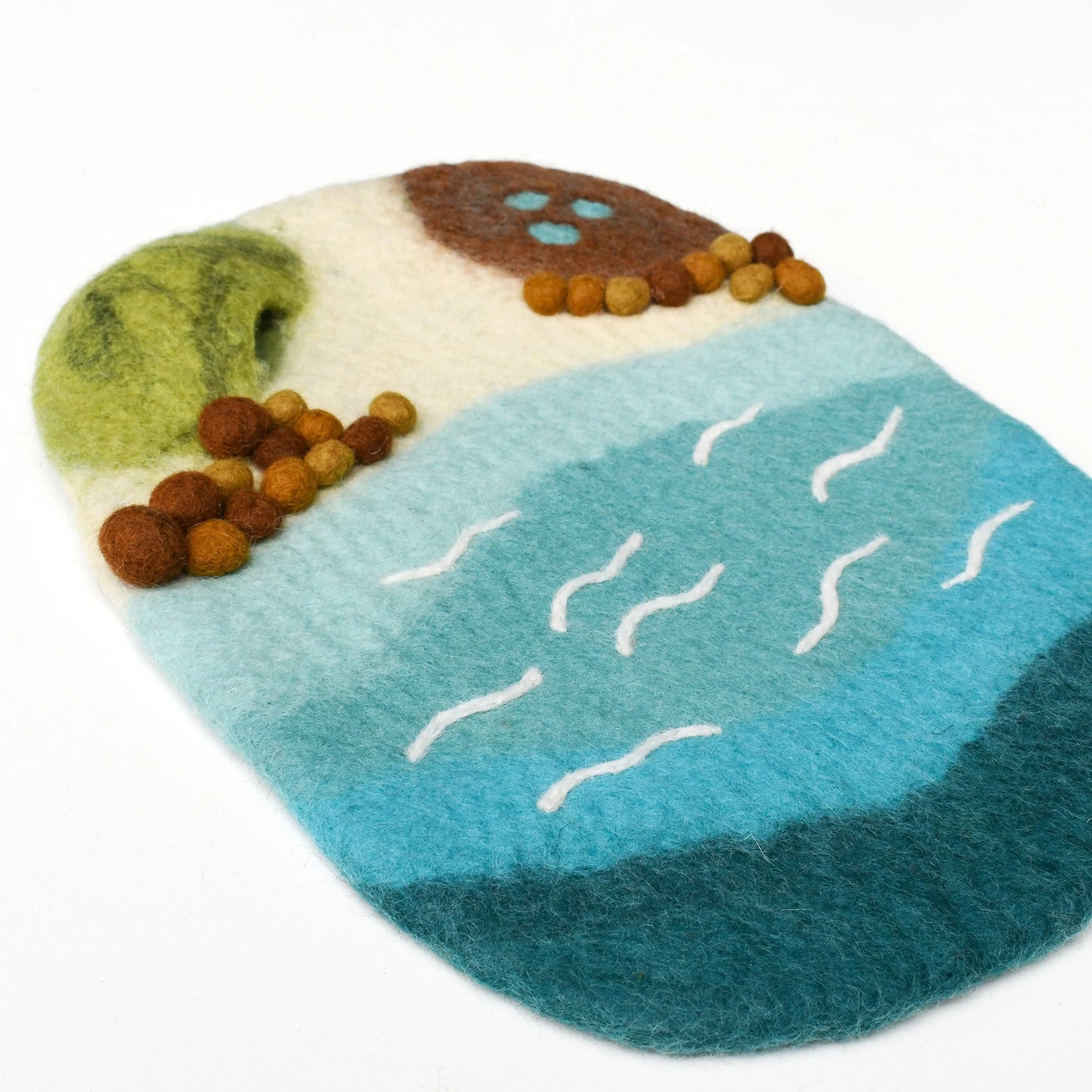 Small Sea, Beach and Rockpool Felt Play Mat Playscape