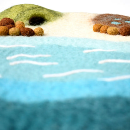 Small Sea, Beach and Rockpool Felt Play Mat Playscape