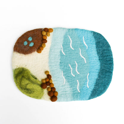 Small Sea, Beach and Rockpool Felt Play Mat Playscape