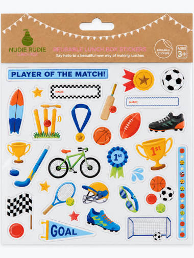 Reusable Lunch Box Stickers - Sports Mad