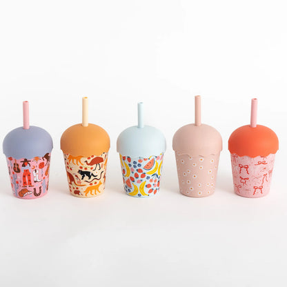 Smoothie Cup and Straw 200mls - Bows