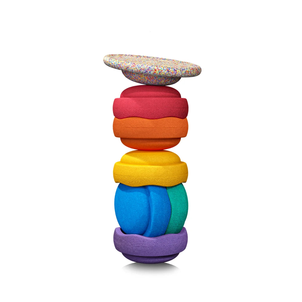 PRE ORDER - Stapelstein Balance Stepping Stones - Original set of 6 + Board - Rainbow Classic