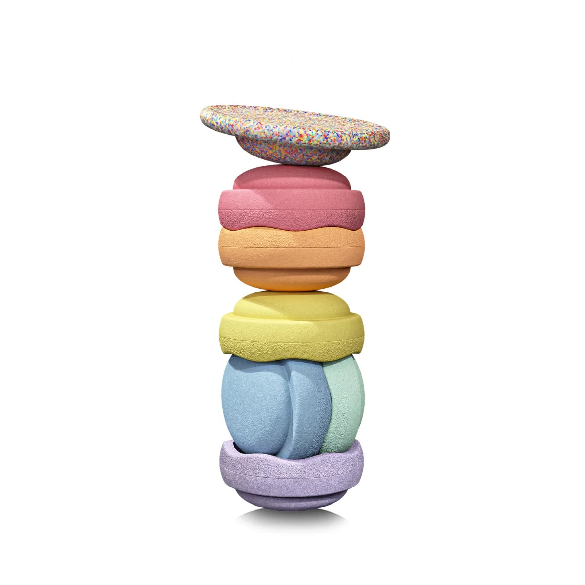 PRE ORDER - Stapelstein Balance Stepping Stones - Original set of 6 + Board - Rainbow Pastel