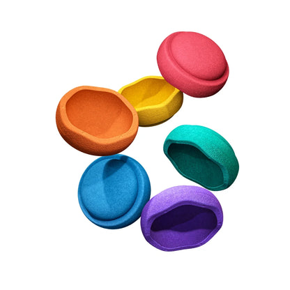 PRE ORDER - Stapelstein Balance Stepping Stones - Mini size, Set of 6, Rainbow Classic
