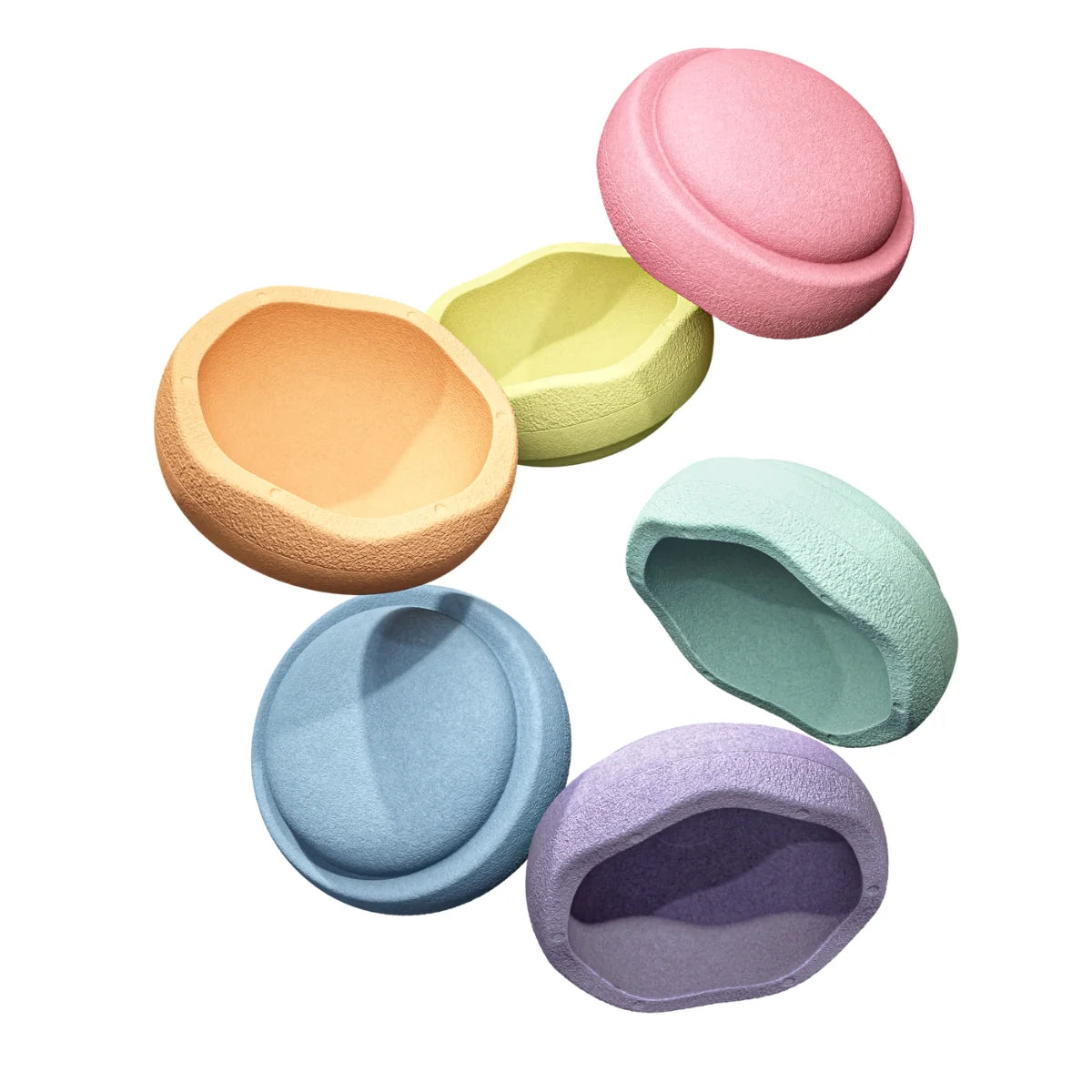 Stapelstein Balance Stepping Stones - Original size, Set of 6, Rainbow Pastel