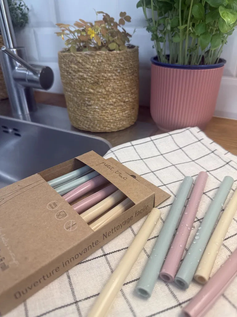 Flex and Roll Silicon Straws - Set of 6