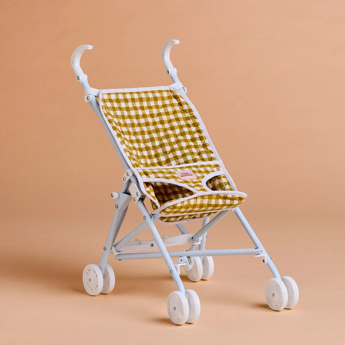 Folding Dolls Stroller - Mustard Gingham