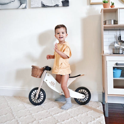 Kinderfeets 2 in 1 Tiny Tot plus Trike and Balance Bike - White