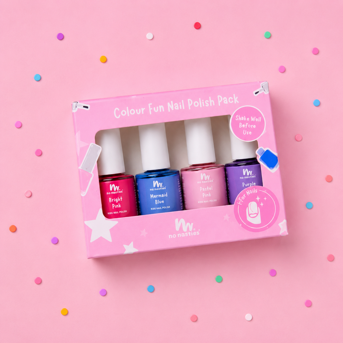 Water Based Nail Polish Non Toxic - 4 pack - Colour Fun