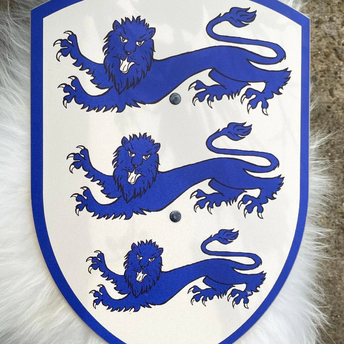 Play Shield Wooden Play Shield - 3 Blue Lions – Our Little Darlings