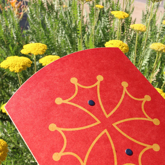 Wooden Play Shield - Occitan Cross Red