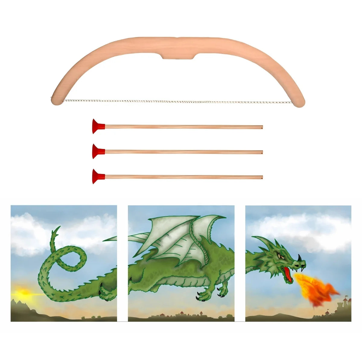 Trio Dragon Target and Bow & Arrows Set - 42cm