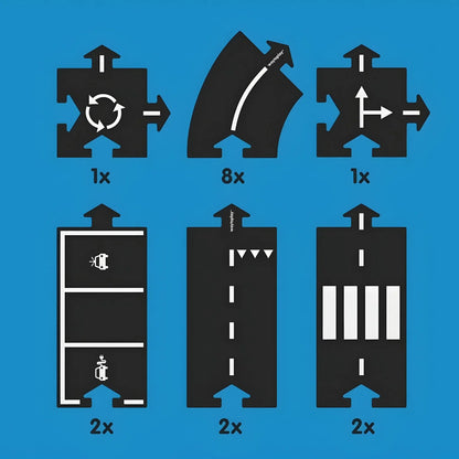 Waytoplay Flexible Road - Expressway Set - 16 Pieces