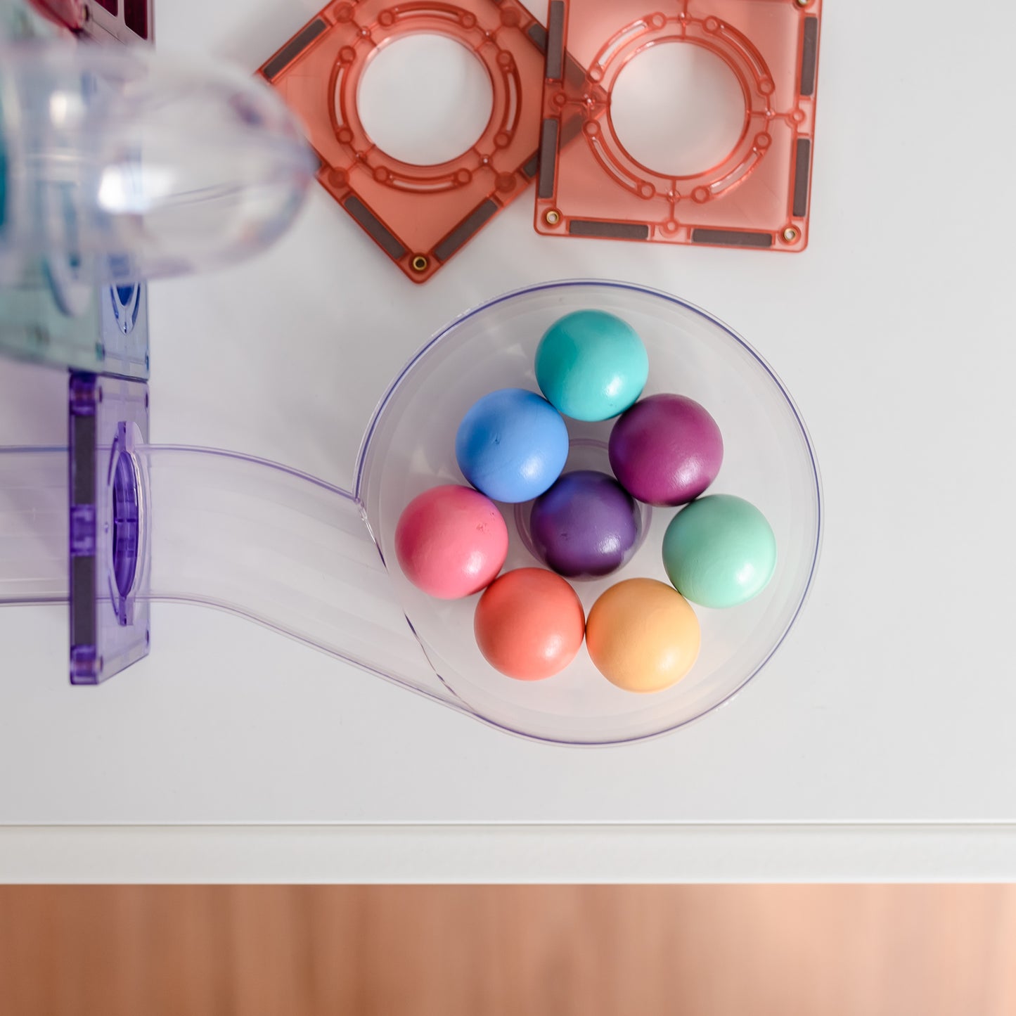 Magnetic Tiles - 106 pc Pastel Ball Run Pack