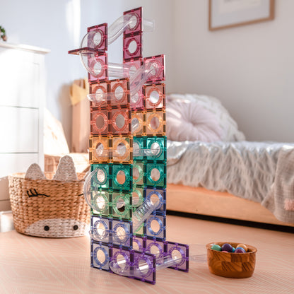 Magnetic Tiles - 106 pc Pastel Ball Run Pack