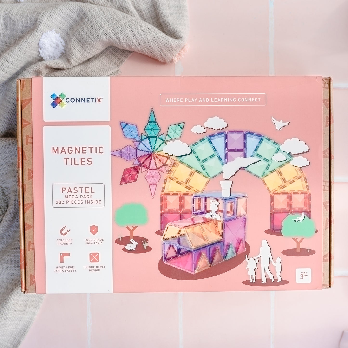 Magnetic Tiles - 202 pc Pastel Mega Pack