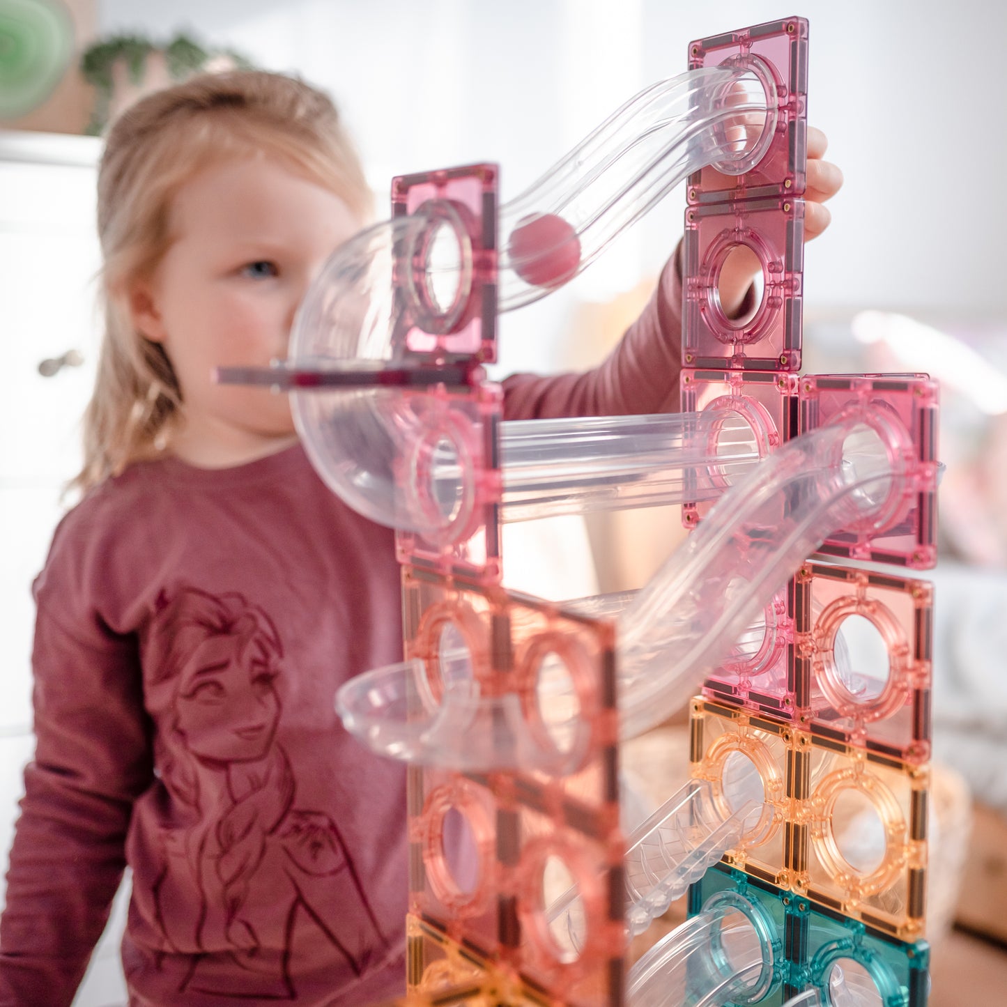 Magnetic Tiles - 106 pc Pastel Ball Run Pack