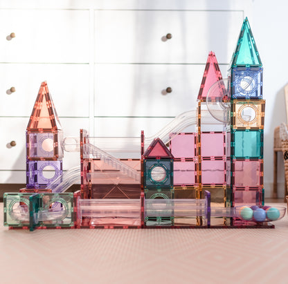 Magnetic Tiles - 106 pc Pastel Ball Run Pack