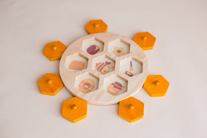 Wooden Bee Honey Life Cycle Hive Puzzle