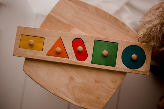 Shape Coloured Peg Puzzle Wooden