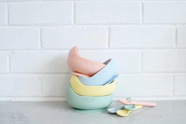Silicone Baby Bowl and Spoon Set - Sage