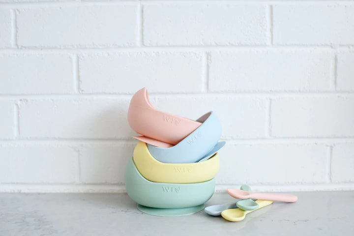 Silicone Baby Bowl and Spoon Set - Lemonade