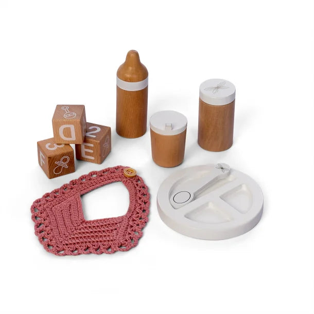 Wooden Doll Feeding Set