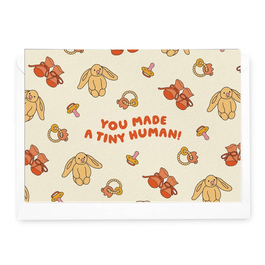 'You Made a Tiny Human!' Bunnies Greeting Card
