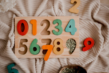 Wooden Number Puzzle - Coloured