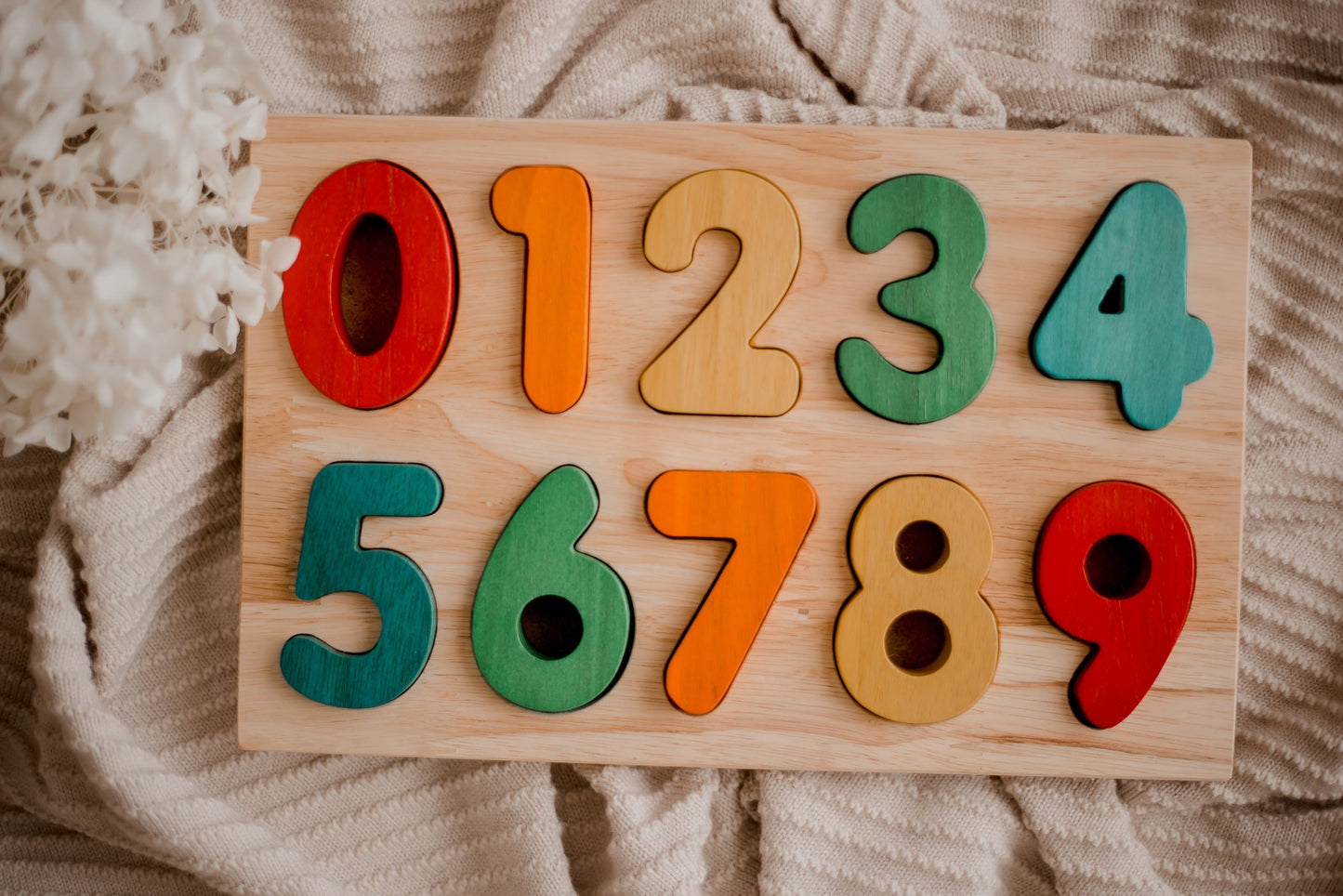 Wooden Number Puzzle - Coloured