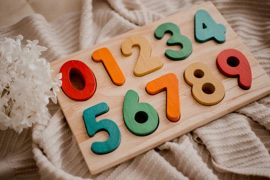 Wooden Number Puzzle - Coloured