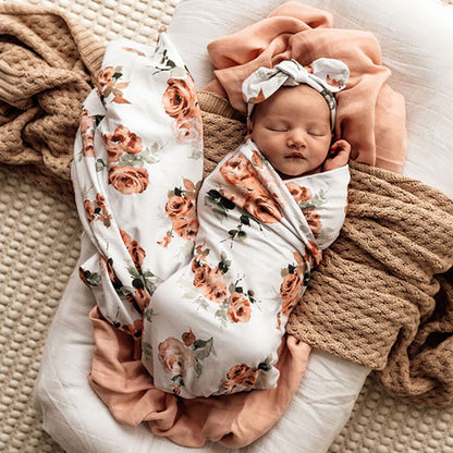 Baby Jersey Wrap Set - Rosebud