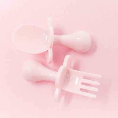 Self-feeding Spoon and Fork Set - Blush