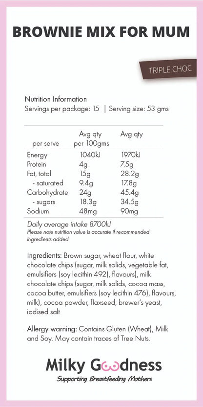 Lactation Brownie Mix - Triple Choc