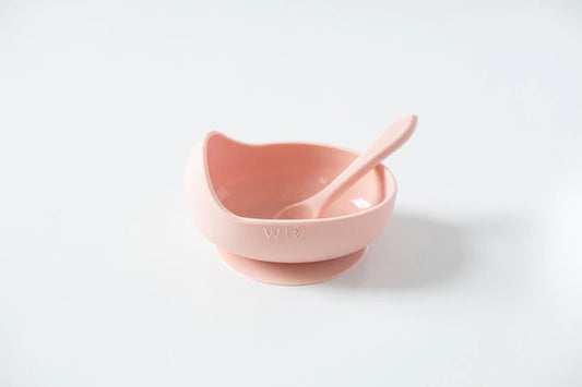 Silicone Baby Bowl and Spoon Set - Blush