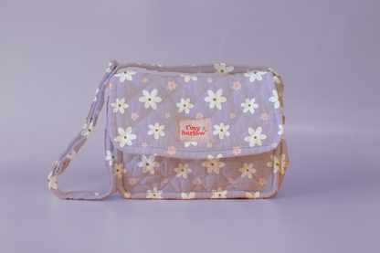 Doll's Nappy Bag and Set - Lilac Daisy