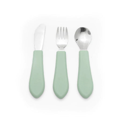 Toddler Cutlery 3 piece Set - Sage