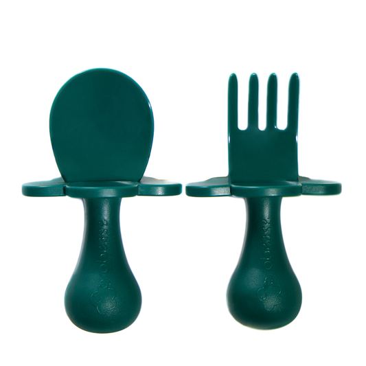 Self-feeding Spoon and Fork Set - Forest Green