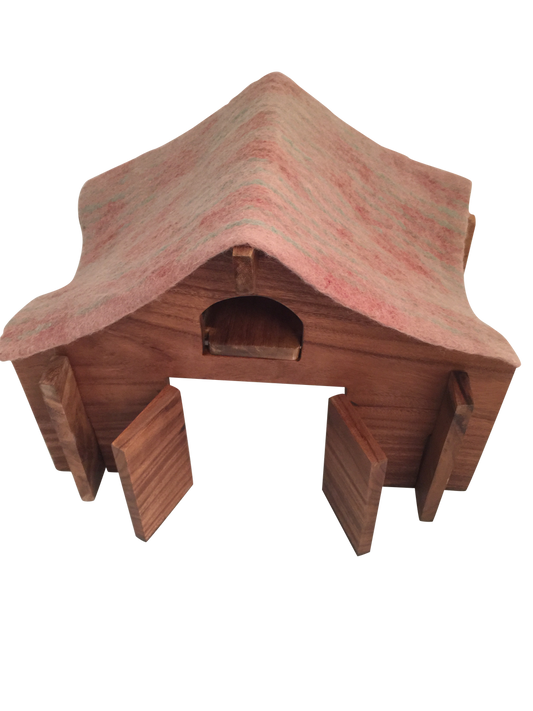 Barn with Felt Roof and Ladder