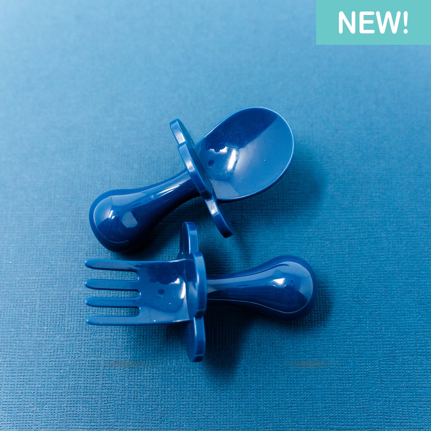 Self-feeding Spoon and Fork Set - Navy