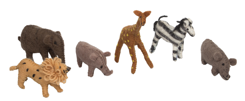 Felt African Animals Set - 6 pieces