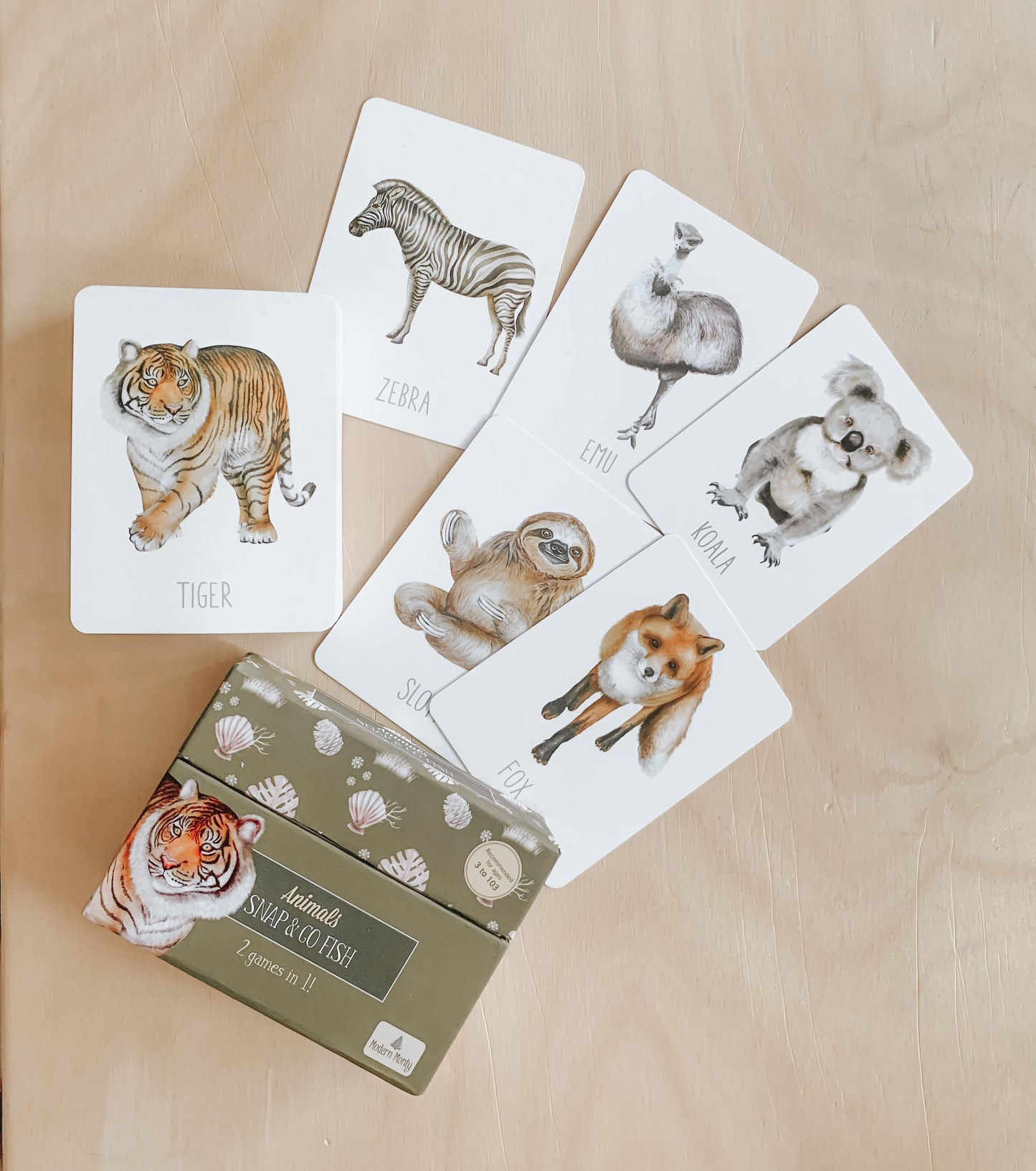 Snap and Go Fish Card Game - Animals