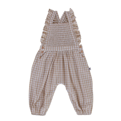 Mia Playsuit - Taupe Gingham