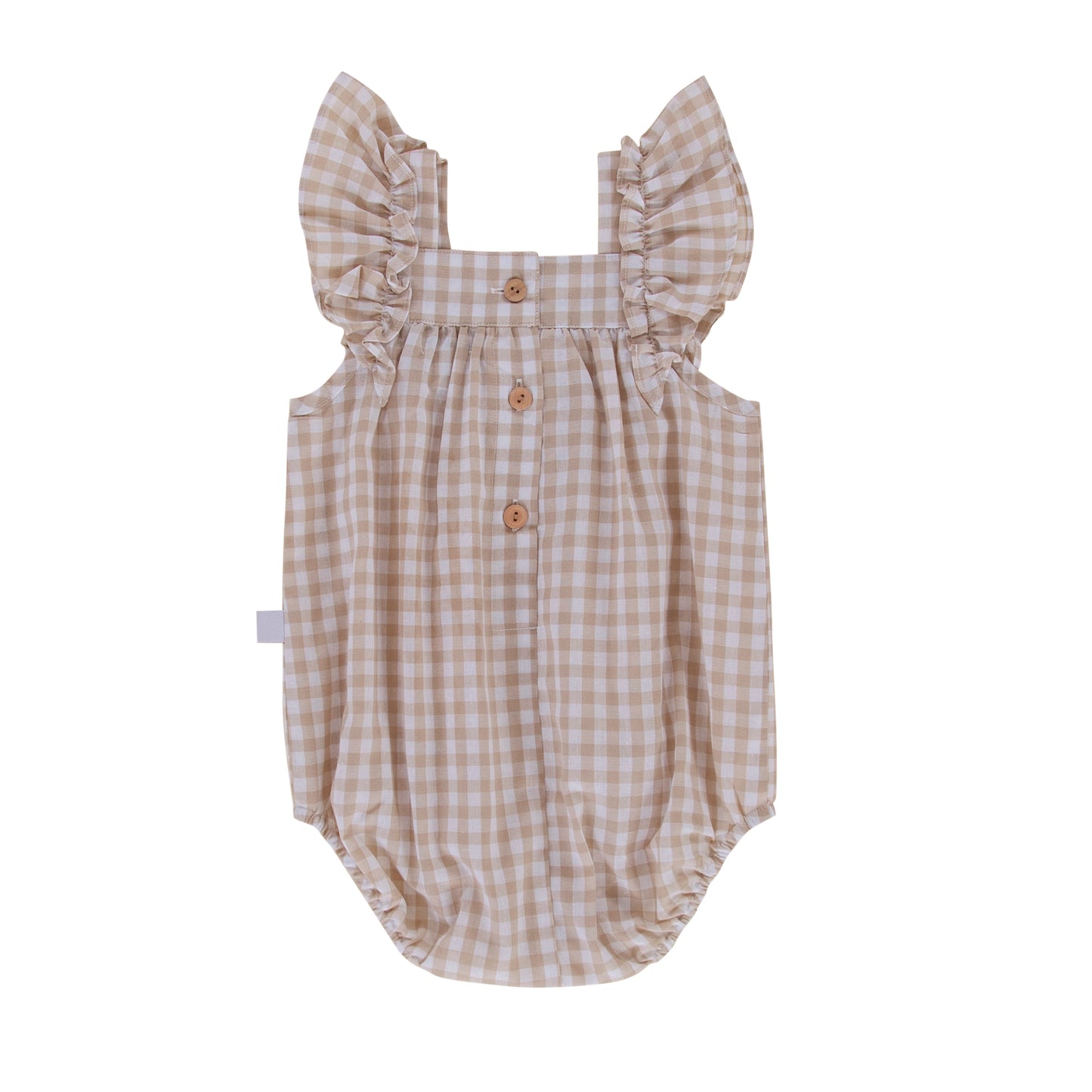 Roma Playsuit - Taupe Gingham