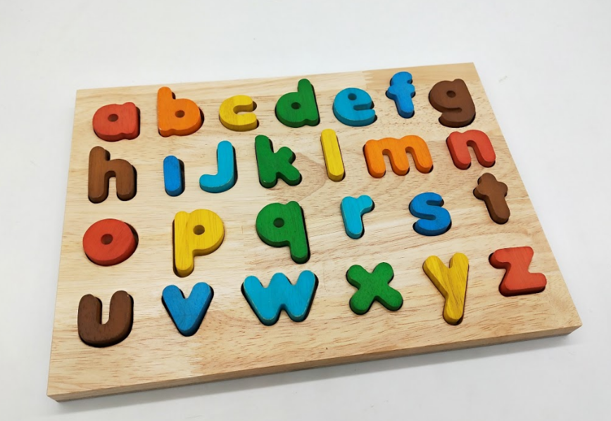 Letter Puzzle - Lower Case Wooden Coloured