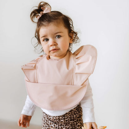 Snuggle Bib Waterproof - Nude Frill