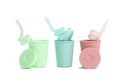 Reusable Curly Twirly Straws - 2 Pack - Mint and Aqua